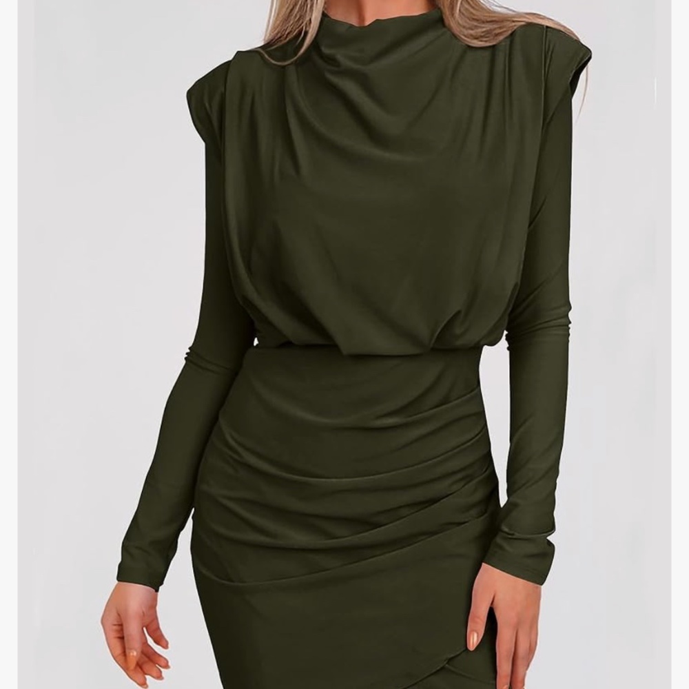 Mock neck long sleeve bodycon dress